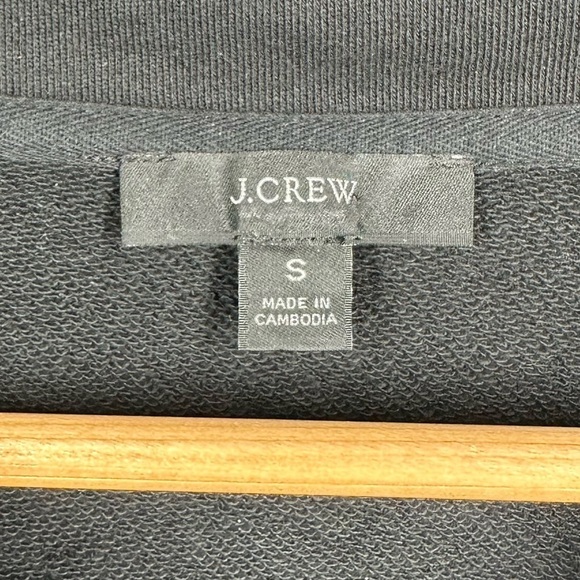 J. Crew Black University Terry Long Half-zip Tunic Small - Picture 3 of 8